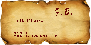 Filk Blanka névjegykártya